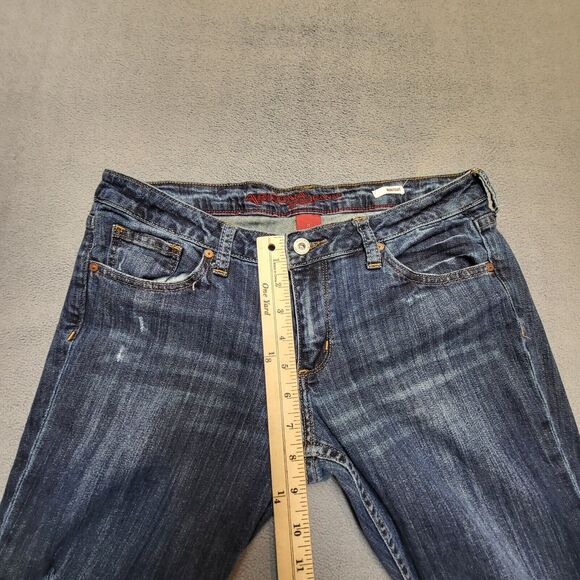 Arizona Jean Co Juniors 11 Blue Boot Cut Distressed Stretch Denim - Picture 9 of 12